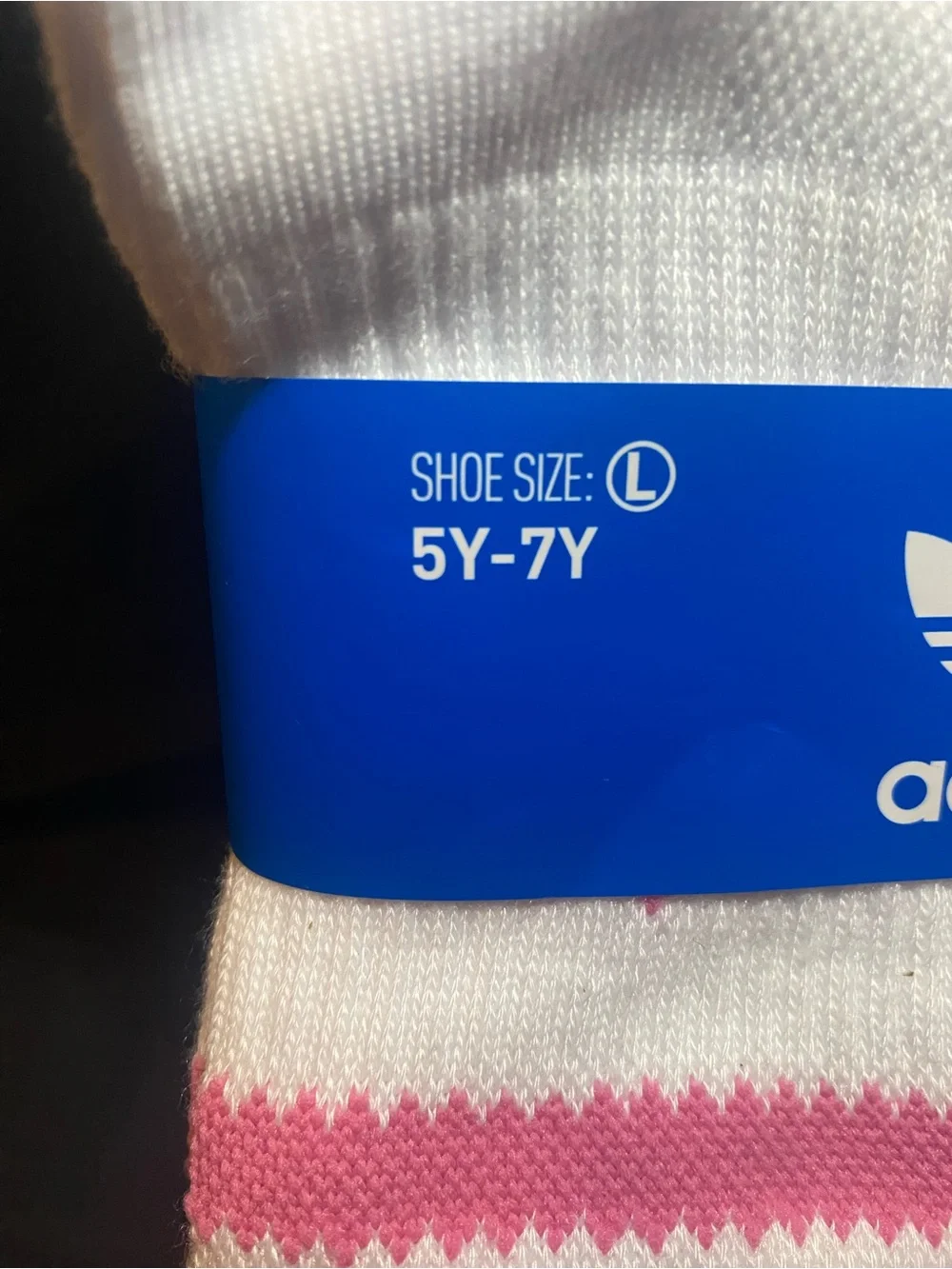 adidas Kids 6-Pack Crew Socks in White, Pink & Light Blue